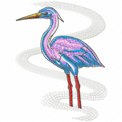 Egret Embroidery Design 8 Egret Embroidery Design 8